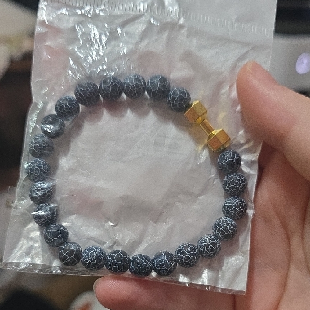 Black and Gold Beaded Bracelet